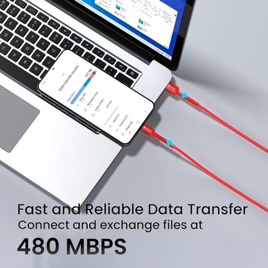 Portronics Konnect X 60W 6A USB-A to Type C Fast Charging Cable With WARP/DASH/VOOC/SuperVOOC/FLASH Charging Support, Compatible with OnePlus, Oppo, iPhone 15 & other Type C Smartphone & Devices(Red) Portronics Konnect X 60W 6A USB-A to Type C Fast Charging Cable With WARP/DASH/VOOC/SuperVOOC/FLASH Charging Support, Compatible with OnePlus, Oppo, iPhone 15 & other Type C Smartphone & Devices(Red)