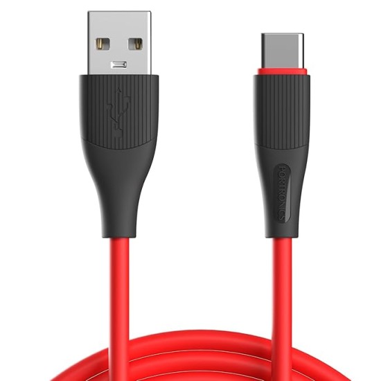 Portronics Silklink 3A USB to Type C Fast charging Cable for Type C Smartphone and Devices,Premium Silicon Cable, 1M (Red) Portronics Silklink 3A USB to Type C Fast charging Cable for Type C Smartphone and Devices,Premium Silicon Cable, 1M (Red)