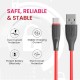 Portronics Silklink 3A USB to Type C Fast charging Cable for Type C Smartphone and Devices,Premium Silicon Cable, 1M (Red) Portronics Silklink 3A USB to Type C Fast charging Cable for Type C Smartphone and Devices,Premium Silicon Cable, 1M (Red)