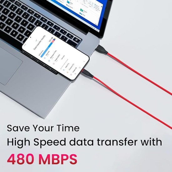 Portronics Silklink 3A USB to Type C Fast charging Cable for Type C Smartphone and Devices,Premium Silicon Cable, 1M (Red) Portronics Silklink 3A USB to Type C Fast charging Cable for Type C Smartphone and Devices,Premium Silicon Cable, 1M (Red)