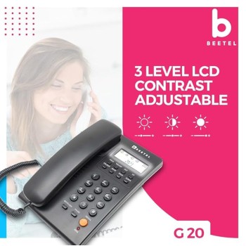 Beetel G20,TEC Certified,Caller ID Phone LCD Display, Ringer LED, DTMF/FSK Compatible, Adjustable Handset/Ringer Volume,Music on Hold,Desk/Wall Mountable,3 Level LCD Contrast,Alarm(Black) Beetel G20,TEC Certified,Caller ID Phone LCD Display, Ringer LED, DTMF/FSK Compatible, Adjustable Handset/Ringer Volume,Music on Hold,Desk/Wall Mountable,3 Level LCD Contrast,Alarm(Black)