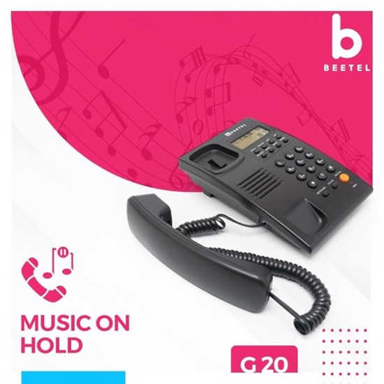 Beetel G20,TEC Certified,Caller ID Phone LCD Display, Ringer LED, DTMF/FSK Compatible, Adjustable Handset/Ringer Volume,Music on Hold,Desk/Wall Mountable,3 Level LCD Contrast,Alarm(Black)