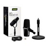 Shure MV7+ Podcast Microphone with Stand. Enhanced Audio, LED Touch Panel, USB-C & XLR Outputs, Auto Level Mode, Digital Pop Filter, Reverb Effects, Podcasting, Streaming, Recording - Black Shure MV7+ Podcast Microphone with Stand. Enhanced Audio, LED Touch Panel, USB-C & XLR Outputs, Auto Level Mode, Digital Pop Filter, Reverb Effects, Podcasting, Streaming, Recording - Black