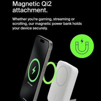 Belkin Qi2 10000 mAh Magsafe Wireless Power Bank | 15W Wireless Fast Charging, Compatible w/iPhone 17, Air, Pro, Pro Max, Google Pixel 10, etc. | 2 Years Warranty | White