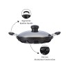 Solimo Die Cast Aluminium Nonstick Appam Patra/Paniyarakkal with Ss Lid 12 Cup with Side Handle, Black