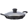 Solimo Die Cast Aluminium Nonstick Appam Patra/Paniyarakkal with Ss Lid 12 Cup with Side Handle, Black