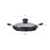 Solimo Die Cast Aluminium Nonstick Appam Patra/Paniyarakkal with Ss Lid 12 Cup with Side Handle, Black