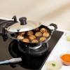 Solimo Die Cast Aluminium Nonstick Appam Patra/Paniyarakkal with Ss Lid 12 Cup with Side Handle, Black