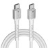 Portronics Konnect X 60W Type C to Type C Unbreakable Nylon Braided Cable, 1M Fast Charging Cable for iPhone 15 series, iPad, Samsung Galaxy & other Type C Devices(White)