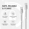 Portronics Konnect X 60W Type C to Type C Unbreakable Nylon Braided Cable, 2M Fast Charging Cable for iPhone 15 series, iPad, Samsung Galaxy & other Type C Devices(White)
