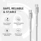 Portronics Konnect X 60W Type C to Type C Unbreakable Nylon Braided Cable, 2M Fast Charging Cable for iPhone 15 series, iPad, Samsung Galaxy & other Type C Devices(White)