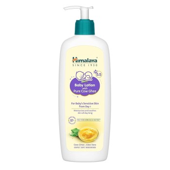 Himalaya Baby Lotion With Pure Cow Ghee 400Ml|Ph5.5|Aloe Vera|Safe For Newborns|For Baby's Sensitive Skin|No Parabens|No Phthalates|No Mineral Oil|No Synthetic Color|Dermatologically Tested