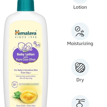 Himalaya Baby Lotion With Pure Cow Ghee 400Ml|Ph5.5|Aloe Vera|Safe For Newborns|For Baby's Sensitive Skin|No Parabens|No Phthalates|No Mineral Oil|No Synthetic Color|Dermatologically Tested Himalaya Baby Lotion With Pure Cow Ghee 400Ml|Ph5.5|Aloe Vera|Safe For Newborns|For Baby's Sensitive Skin|No Parabens|No Phthalates|No Mineral Oil|No Synthetic Color|Dermatologically Tested