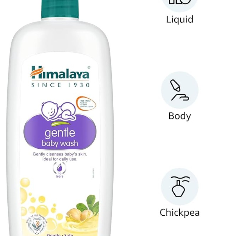 Himalaya Gentle Baby Wash 600ml | No tears formula |with chickpea and Green gram| Cleansing baby's gentle skin