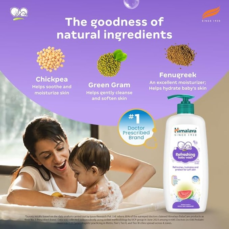 Himalaya Gentle Baby Wash 600ml | No tears formula |with chickpea and Green gram| Cleansing baby's gentle skin