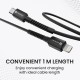 Portronics Konnect X 27W Type C to 8 Pin Fast Charging Strong Braided Cable, Metal Heads, 1M Length, Supports all 8 Pin & Lightning Devices (Black) Portronics Konnect X 27W Type C to 8 Pin Fast Charging Strong Braided Cable, Metal Heads, 1M Length, Supports all 8 Pin & Lightning Devices (Black)