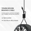 Portronics Konnect X 27W Type C to 8 Pin Fast Charging Strong Braided Cable, Metal Heads, 1M Length, Supports all 8 Pin & Lightning Devices (Black)