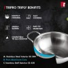 Bergner BE Essentials TriPly Stainless Steel 4 Pcs Cookware Set, 22cm Kadai (2 litres) with Common Lid, 22cm Frypan (1.1 Litre), 10cm Tadka Pan, Even Heating - Induction Bottom and Gas Stove Ready Bergner BE Essentials TriPly Stainless Steel 4 Pcs Cookware Set, 22cm Kadai (2 litres) with Common Lid, 22cm Frypan (1.1 Litre), 10cm Tadka Pan, Even Heating - Induction Bottom and Gas Stove Ready