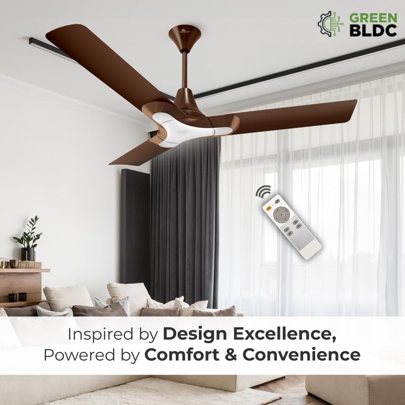 RR Signature New York Brooklyn 5 Star BLDC Ceiling Fan with Remote I High Speed I Ceiling Fan for Home Ale Brown RR Signature New York Brooklyn 5 Star BLDC Ceiling Fan with Remote I High Speed I Ceiling Fan for Home Ale Brown