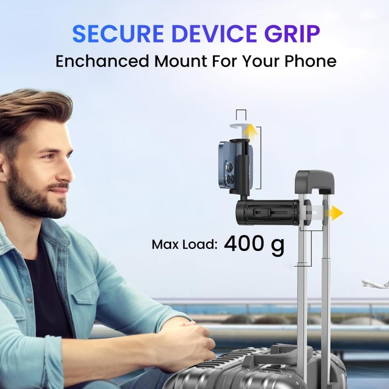 (Refurbished) Portronics Mobot Clip Mobile Holder with 360° Adjustable Angles, Light Weight, Pocket Friendly, Mobile Stand for Table/Video Recording/Vlogging, Compatible with 4 to 6.4 inch Smartphones (Black) (Refurbished) Portronics Mobot Clip Mobile Holder with 360° Adjustable Angles, Light Weight, Pocket Friendly, Mobile Stand for Table/Video Recording/Vlogging, Compatible with 4 to 6.4 inch Smartphones (Black)