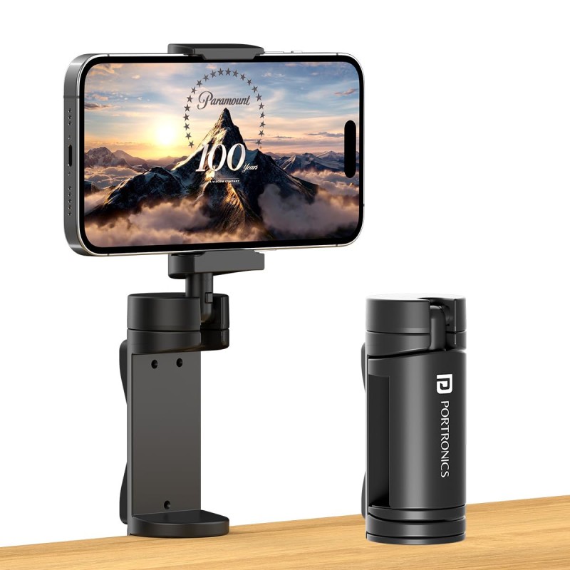(Refurbished) Portronics Mobot Clip Mobile Holder with 360° Adjustable Angles, Light Weight, Pocket Friendly, Mobile Stand for Table/Video Recording/Vlogging, Compatible with 4 to 6.4 inch Smartphones (Black) (Refurbished) Portronics Mobot Clip Mobile Holder with 360° Adjustable Angles, Light Weight, Pocket Friendly, Mobile Stand for Table/Video Recording/Vlogging, Compatible with 4 to 6.4 inch Smartphones (Black)
