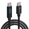 Portronics Konnect View 100W Type C to Type C Cable with LED Display with 5A Max Output, Fast Data Sync, 2M Length, Tangle Resistance supports Laptop Charging(Black) Portronics Konnect View 100W Type C to Type C Cable with LED Display with 5A Max Output, Fast Data Sync, 2M Length, Tangle Resistance supports Laptop Charging(Black)
