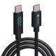 Portronics Konnect View 100W Type C to Type C Cable with LED Display with 5A Max Output, Fast Data Sync, 2M Length, Tangle Resistance supports Laptop Charging(Black) Portronics Konnect View 100W Type C to Type C Cable with LED Display with 5A Max Output, Fast Data Sync, 2M Length, Tangle Resistance supports Laptop Charging(Black)