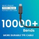 Portronics Konnect Link C Square 60W Type C to Type C Fast Charging PD Cable with 480Mbps Data Sync Compatible with Smartphones, iPhone 15 series, MacBook and Other Type C devices 1M Length(Black)