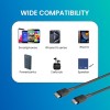 Portronics Konnect Link C Square 60W Type C to Type C Fast Charging PD Cable with 480Mbps Data Sync Compatible with Smartphones, iPhone 15 series, MacBook and Other Type C devices 1M Length(Black)
