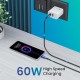 Portronics Konnect Link C Square 60W Type C to Type C Fast Charging PD Cable with 480Mbps Data Sync Compatible with Smartphones, iPhone 15 series, MacBook and Other Type C devices 1M Length(Black)