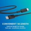 Portronics Konnect Link C Square 60W Type C to Type C Fast Charging PD Cable with 480Mbps Data Sync Compatible with Smartphones, iPhone 15 series, MacBook and Other Type C devices 1M Length(Black)