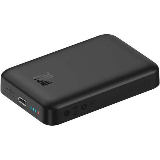 Magnetic Mini Air Power Bank Baseus 10000 mAh 20 W (Black)
