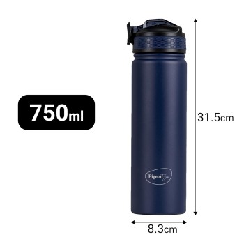 Pigeon by Stovekraft Rush Thermos Stainless Steel Sipper Flask 750ml with Straw,Cleaner and Additional Screw Cap| 24 Hours Hot and Cold|Ideal Usage for Office Men/Women|School/College|Travel|Blue Pigeon by Stovekraft Rush Thermos Stainless Steel Sipper Flask 750ml with Straw,Cleaner and Additional Screw Cap| 24 Hours Hot and Cold|Ideal Usage for Office Men/Women|School/College|Travel|Blue
