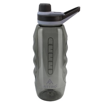 Attro Gripstar Sports 1500ml Plastic Water Bottle with Easy to Carry Grip Handle BPA Free Food Grade Leak proof Ideal for Gym Workout, School, Office and Outdoor - Black