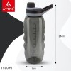 Attro Gripstar Sports 1500ml Plastic Water Bottle with Easy to Carry Grip Handle BPA Free Food Grade Leak proof Ideal for Gym Workout, School, Office and Outdoor - Black