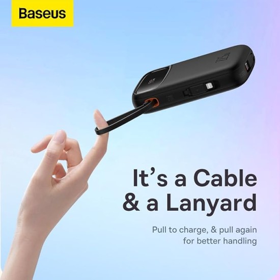 Baseus Qpow2 Power Bank, 10000mAh, 22.5W Fast Charging, Dual Built-in Cables, Digital Display Baseus Qpow2 Power Bank, 10000mAh, 22.5W Fast Charging, Dual Built-in Cables, Digital Display