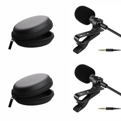 HUMBLE HB-M01 Lavalier Lapel Condenser Mic for Android, USB 3.5MM Microphone for YouTube Vlogging Facebook Interview Livestream Video Recording and All(1.5 Meter) Pack of 2