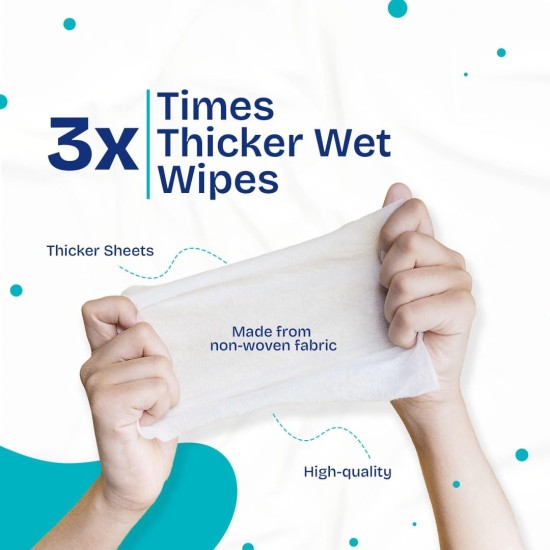 Kidsmate Gentle Care Baby Wipes | Soft & Thick Wet Wipes for Babies | Aloe Vera Moisturizing Wipes for Delicate Skin | Prevents Rashes & Redness | Alcohol & Soap-Free (80 count Pack of 3)
