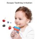 R for Rabbit First Feed Bunny Nibbler Soft Silicon Chewing Fruit Feeder for Babies | Baby Fruit & Food Veggie Teether |Hygenic & BPA Free | Pacifier for Infant 3+ Months (Orange-Blue)