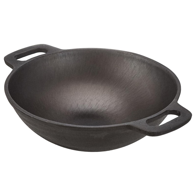 Cast Iron Pre Seasoned Pan Cast Iron Deep Kadhai, 10 Inches (25 cm), Black, 100% Toxin-Free, Naturally Non-Stick, Long Lasting. Cast Iron Pre Seasoned Pan Cast Iron Deep Kadhai, 10 Inches (25 cm), Black, 100% Toxin-Free, Naturally Non-Stick, Long Lasting.
