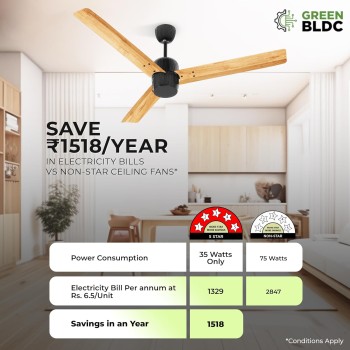 RR Signature Bonsai BLDC Fan I 6 Year Warranty I High Speed Ceiling Fan with Remote I Ceiling Fan for Home (Pine Wood) RR Signature Bonsai BLDC Fan I 6 Year Warranty I High Speed Ceiling Fan with Remote I Ceiling Fan for Home (Pine Wood)