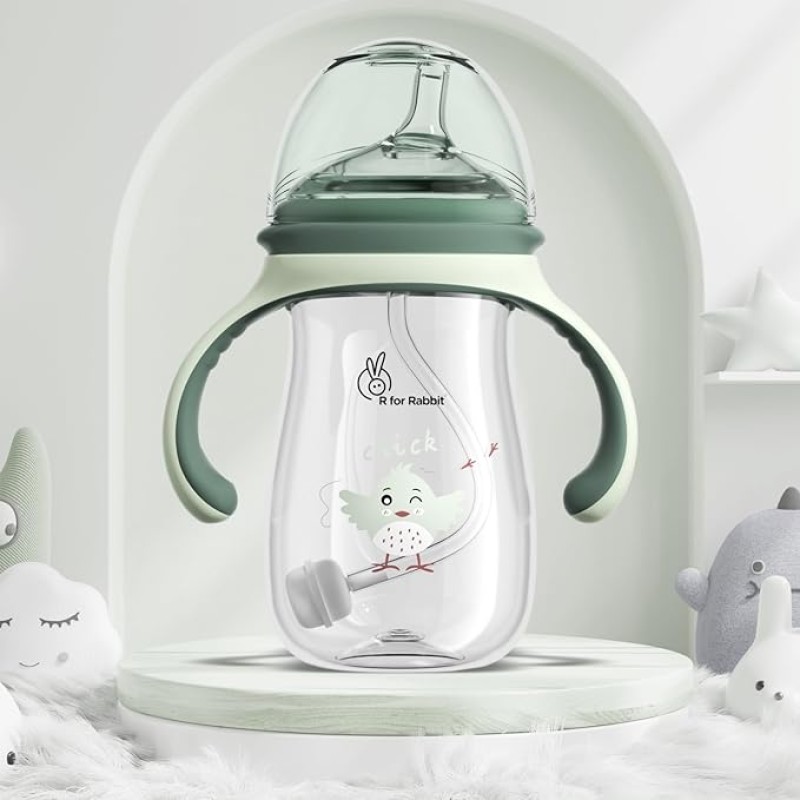 R4Rabbit Tritan Tweet 240ml Toddler Sippy Cup | Non-Toxic & BPA-Free Soft Silicone Double Handle | Leak-Proof Sippy Cup for Toddlers Boys & Girls (Green) R4Rabbit Tritan Tweet 240ml Toddler Sippy Cup | Non-Toxic & BPA-Free Soft Silicone Double Handle | Leak-Proof Sippy Cup for Toddlers Boys & Girls (Green)