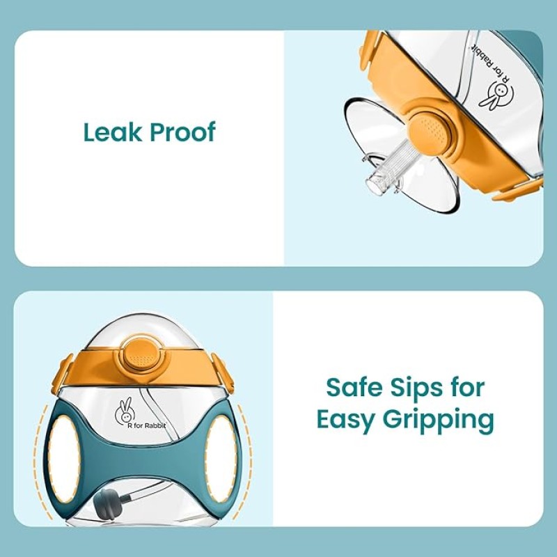 R for Rabbit Tritan Bumble 330 ml Baby Sipper Water Bottle with Carry Strap for Kids | Twin Handle with Silicon Straw | Leak Proof Drinking Sippy Cup for Baby Boy and Girl (Green) R for Rabbit Tritan Bumble 330 ml Baby Sipper Water Bottle with Carry Strap for Kids | Twin Handle with Silicon Straw | Leak Proof Drinking Sippy Cup for Baby Boy and Girl (Green)