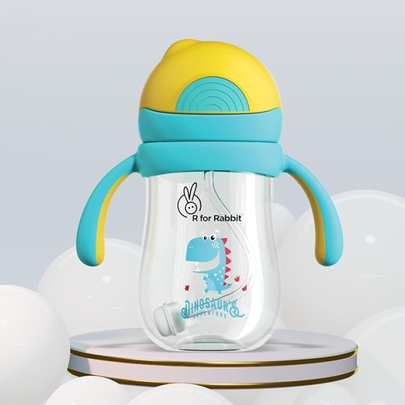 R for Rabbit Tritan Dino 320ml Baby Straw Sipper for Kids | Twin Handle Non Toxic BPA Free Soft Silicone Straw Sippy Bottle | Leak Proof Drinking Sippy Cup for 12+ Months Babies (Yellow Blue) R for Rabbit Tritan Dino 320ml Baby Straw Sipper for Kids | Twin Handle Non Toxic BPA Free Soft Silicone Straw Sippy Bottle | Leak Proof Drinking Sippy Cup for 12+ Months Babies (Yellow Blue)