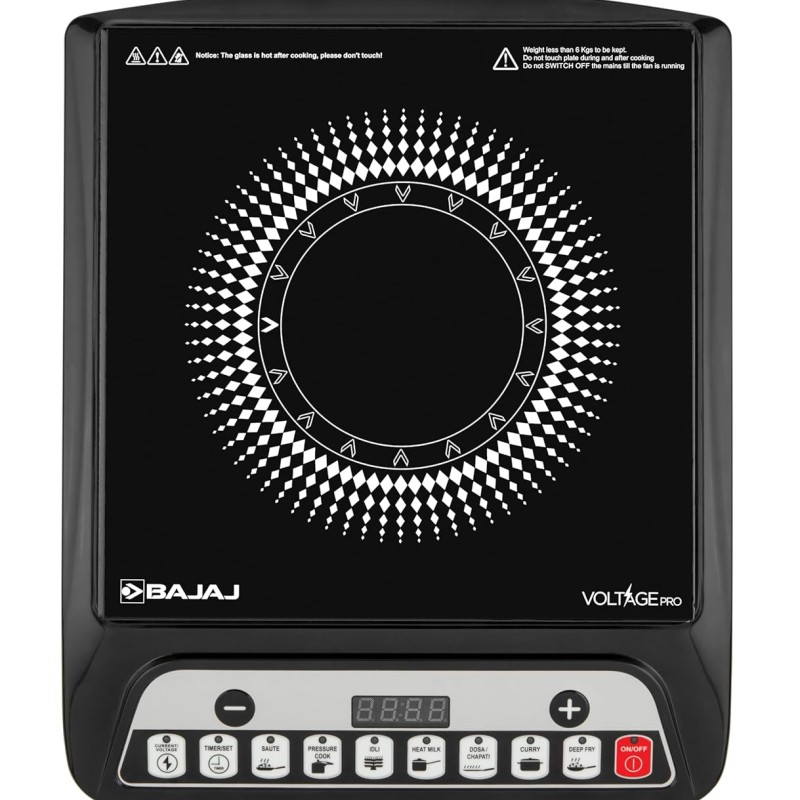 Bajaj 140TS 1200 W Induction Cooktop | 7 Pre-Set Menus | Insect Protection | 1 Year Warranty | Black Bajaj 140TS 1200 W Induction Cooktop | 7 Pre-Set Menus | Insect Protection | 1 Year Warranty | Black