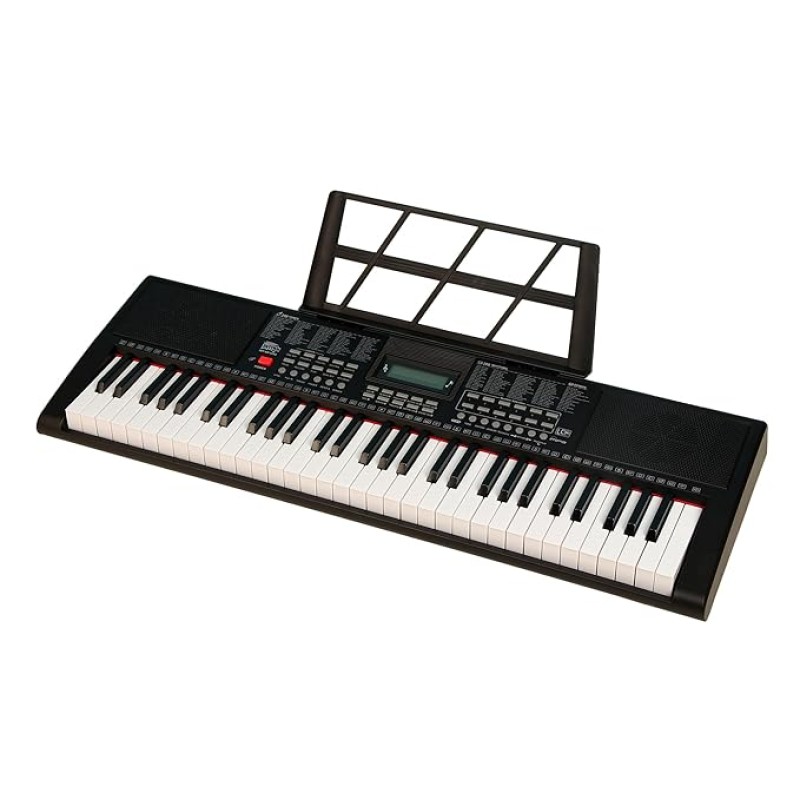 Intern INT-KB-6102, 61 Keys Touch Response Portable Piano Keyboard with Microphone and 9V DC Power Adapter (Black) Intern INT-KB-6102, 61 Keys Touch Response Portable Piano Keyboard with Microphone and 9V DC Power Adapter (Black)