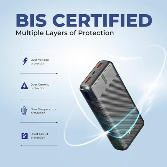 pTron Dynamo Surge 20000mAh 22.5W Fast Charging Power Bank, Supports VOOC/Wrap/Dash USB Charging, USB Type-C Input, 20W PD Fast Charging, 3 Outputs, 1 Input & Multiple Layers of Protection (Black) pTron Dynamo Surge 20000mAh 22.5W Fast Charging Power Bank, Supports VOOC/Wrap/Dash USB Charging, USB Type-C Input, 20W PD Fast Charging, 3 Outputs, 1 Input & Multiple Layers of Protection (Black)