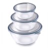Attro Glassox Classic Mixing Bowl with lid Borosilicate Glass Bowl Microwave & Oven Safe Set of 3 500ml, 1000ml, 1600ml Attro Glassox Classic Mixing Bowl with lid Borosilicate Glass Bowl Microwave & Oven Safe Set of 3 500ml, 1000ml, 1600ml