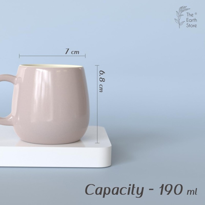 The Earth Store Handcrafted Lavender Ceramic Ovule Shape Chai/Tea Cups Serving Tea Cups Set of 6 Microwave and Dishwasher Safe, Ideal for Friends, Anniversary, Birthday (190) ML Each The Earth Store Handcrafted Lavender Ceramic Ovule Shape Chai/Tea Cups Serving Tea Cups Set of 6 Microwave and Dishwasher Safe, Ideal for Friends, Anniversary, Birthday (190) ML Each