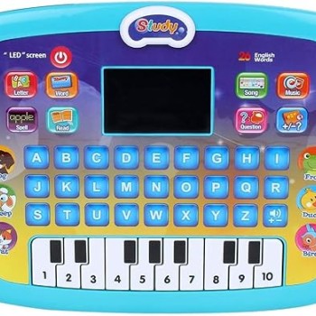 Besite Toys X2020 Educational Computer Piano Display Led Screen, with Music & Buttons, Educational Toy Laptop Learner with Screen for Kids Baby's Boys & Girls